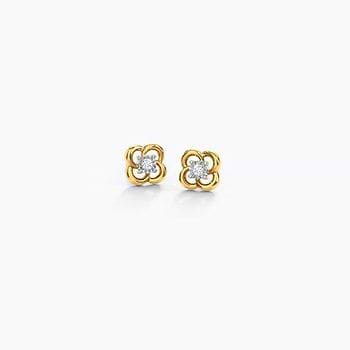 Fortune Miracle Plate Diamond Stud Earrings