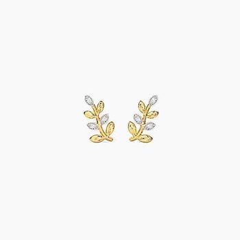 Leafy Diamond Ear Cuffs