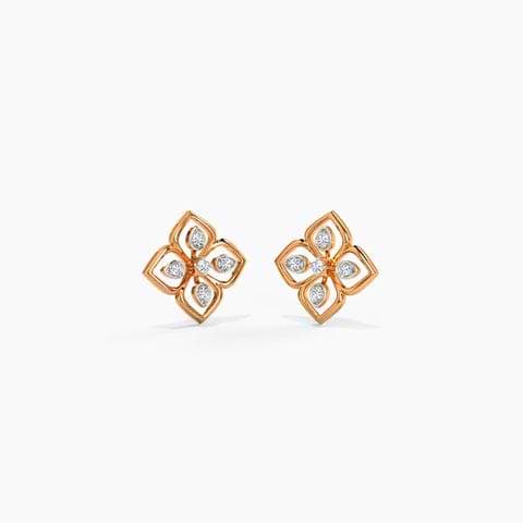 Lovely Blossom Diamond Stud Earrings