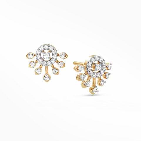 Starburst Diamond Stud Earrings 