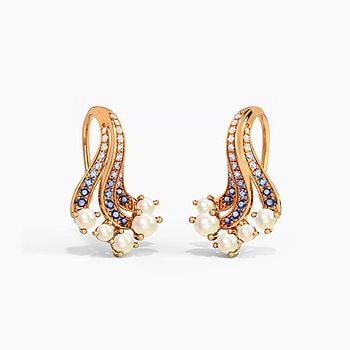 Ganora Wave Gemstone Drop Earrings