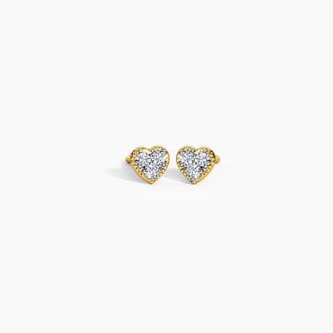 Petite Heart Kids' Diamond Earrings