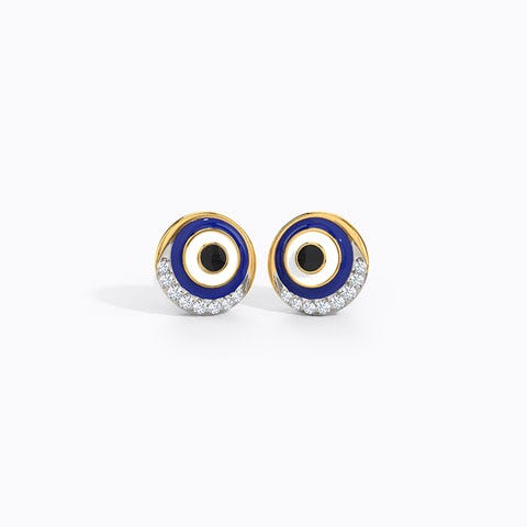 Aurora Evil Eye Diamond Stud Earrings
