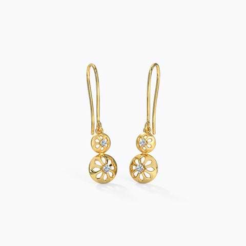 Preesha Floral Diamond Drop Earrings