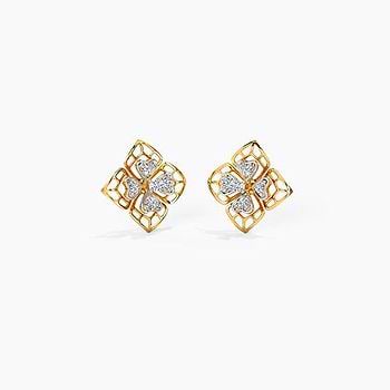 Pretty Petals Diamond Stud Earrings