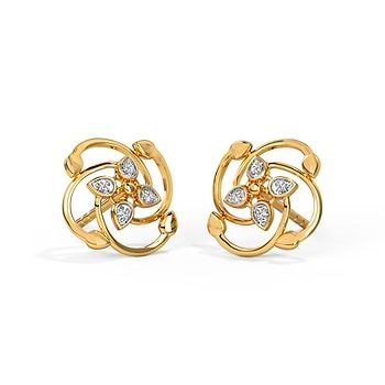 Bright Bloomy Diamond Stud Earrings