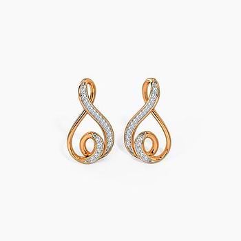 Sparkling Swirl Diamond Stud Earrings