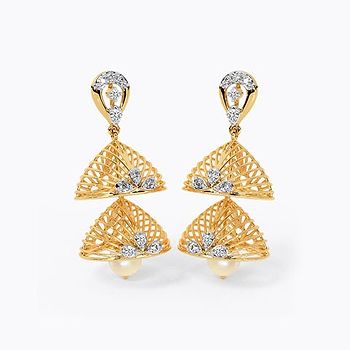 Mosaic Splendor Pearl Drop Earrings