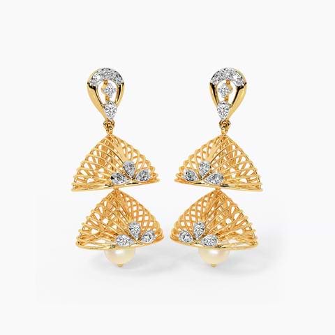 Mosaic Splendor Pearl Drop Earrings