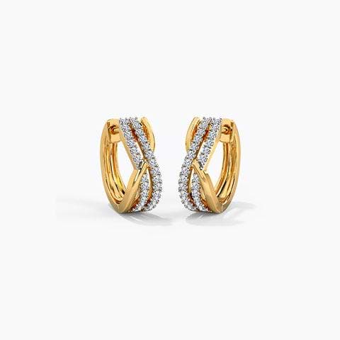 Criss Cross Diamond Hoop Earrings For Women