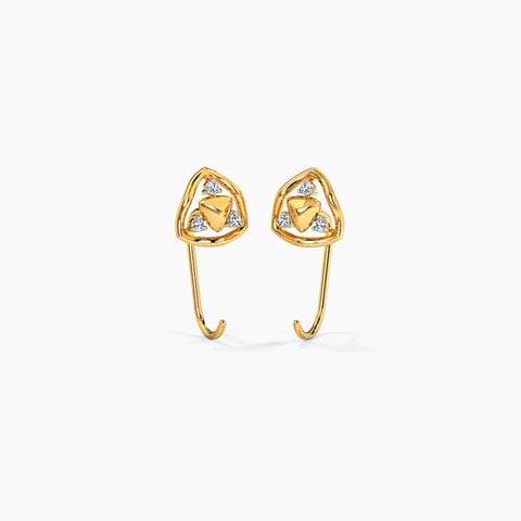 Twinkling Triangle Diamond Stud Earrings