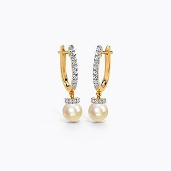 Bella Diamond with Pearl hoops Earring