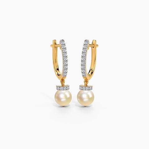 Bella Diamond with Pearl hoops Earring