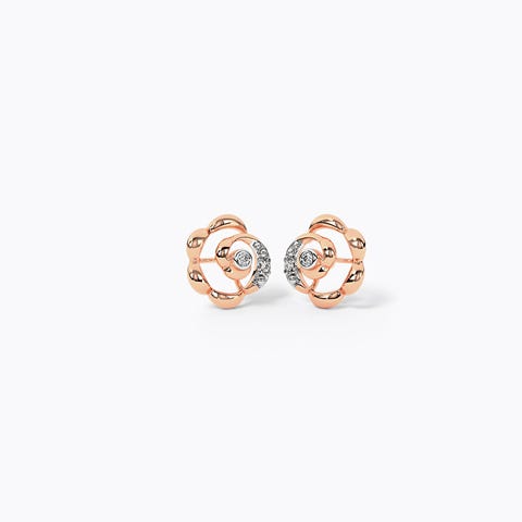 Rose Velvet Diamond Stud Earrings