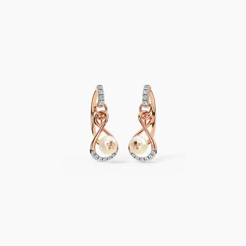 Pearl C Lock Diamond Hoops