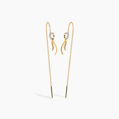 Curvy Diamond Sui Dhaga Earrings
