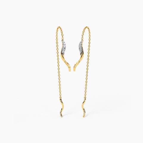 Twist Diamond Sui Dhaga Earrings