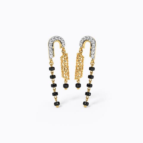 Isa Diamond Drop Mangalsutra Earrings