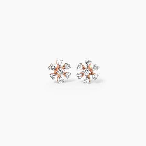 Sparkling Daisy Diamond Stud Earrings