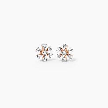 Sparkling Daisy Diamond Stud Earrings
