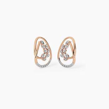 Twirl Spark Diamond Stud Earrings