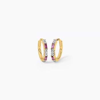 Linda multipierce Colourstone with Diamond Hoops