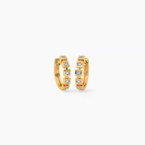 Square bar Diamond Hoops