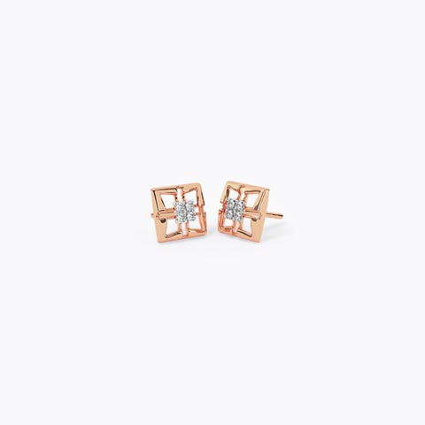 Quad Diamond  Earrings