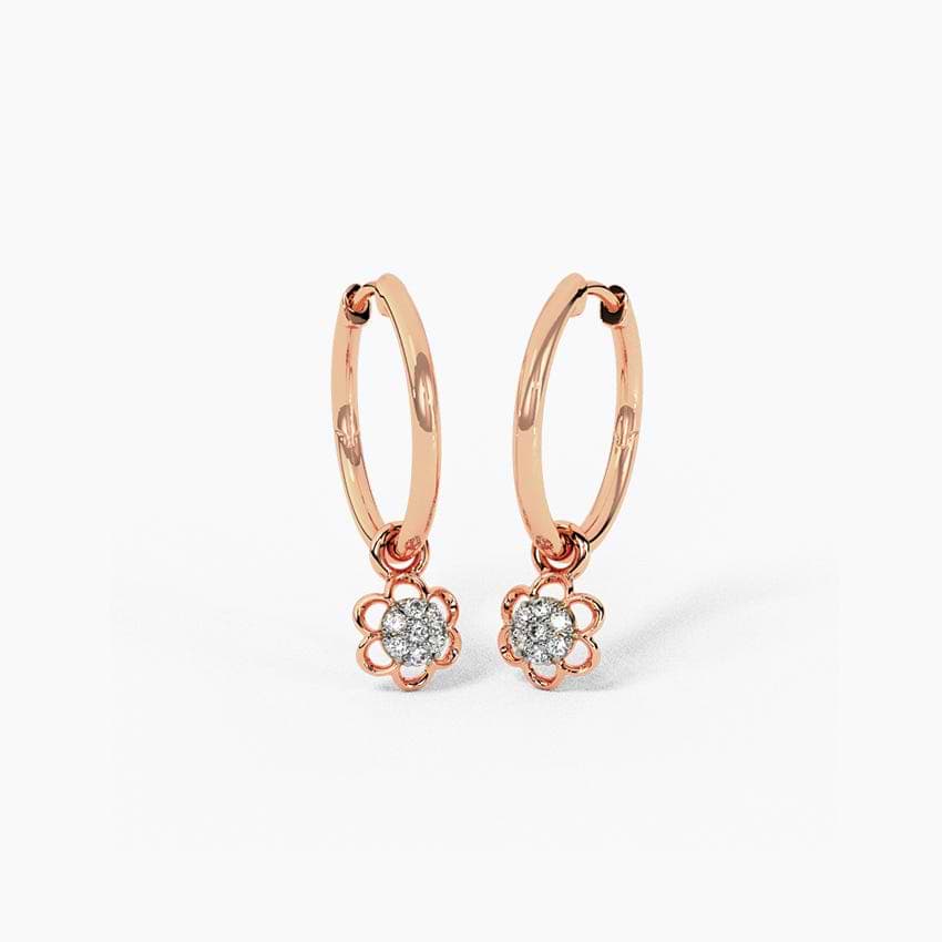 Bloom Bliss Diamond Hoop Earrings