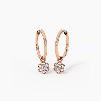 Bloom Bliss Diamond Hoop Earrings