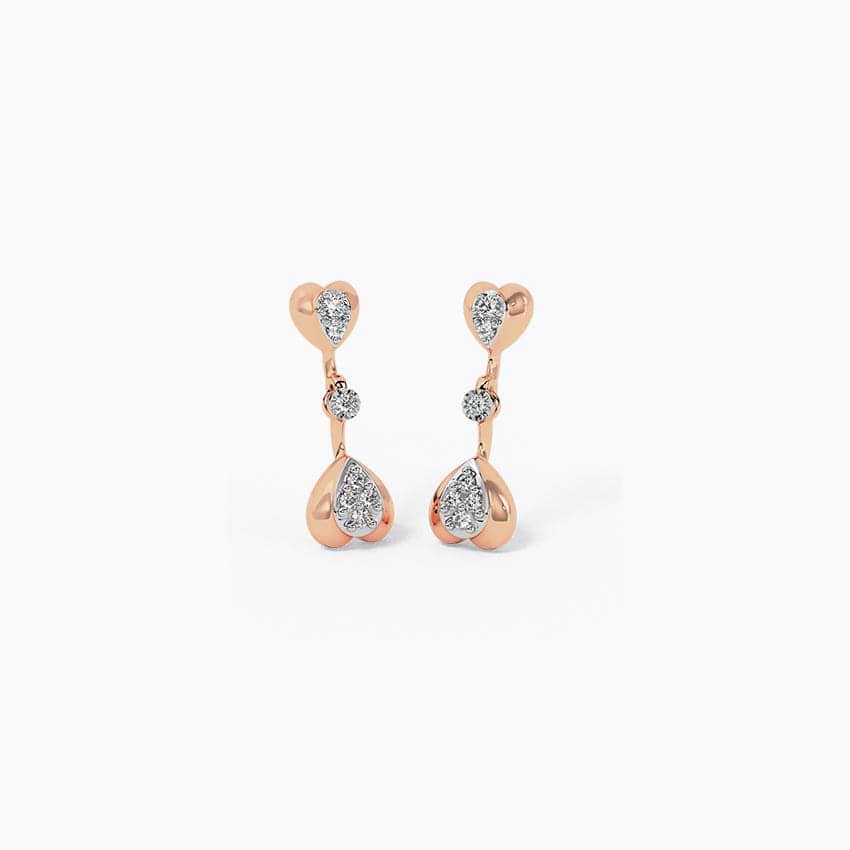 Heart Tendrils Diamond Drop Earrings