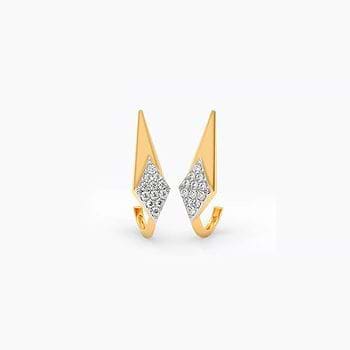 Modern Flux Diamond Hoop Earrings