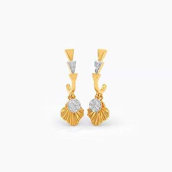 Scallop Bliss Diamond Hoop Earrings