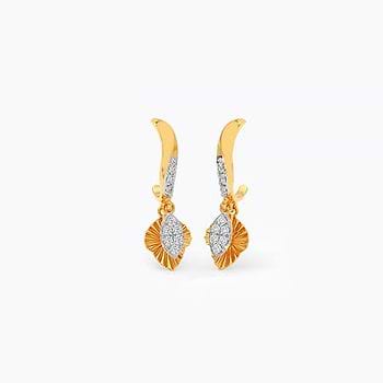 Abstract Aura Diamond Hoop Earrings