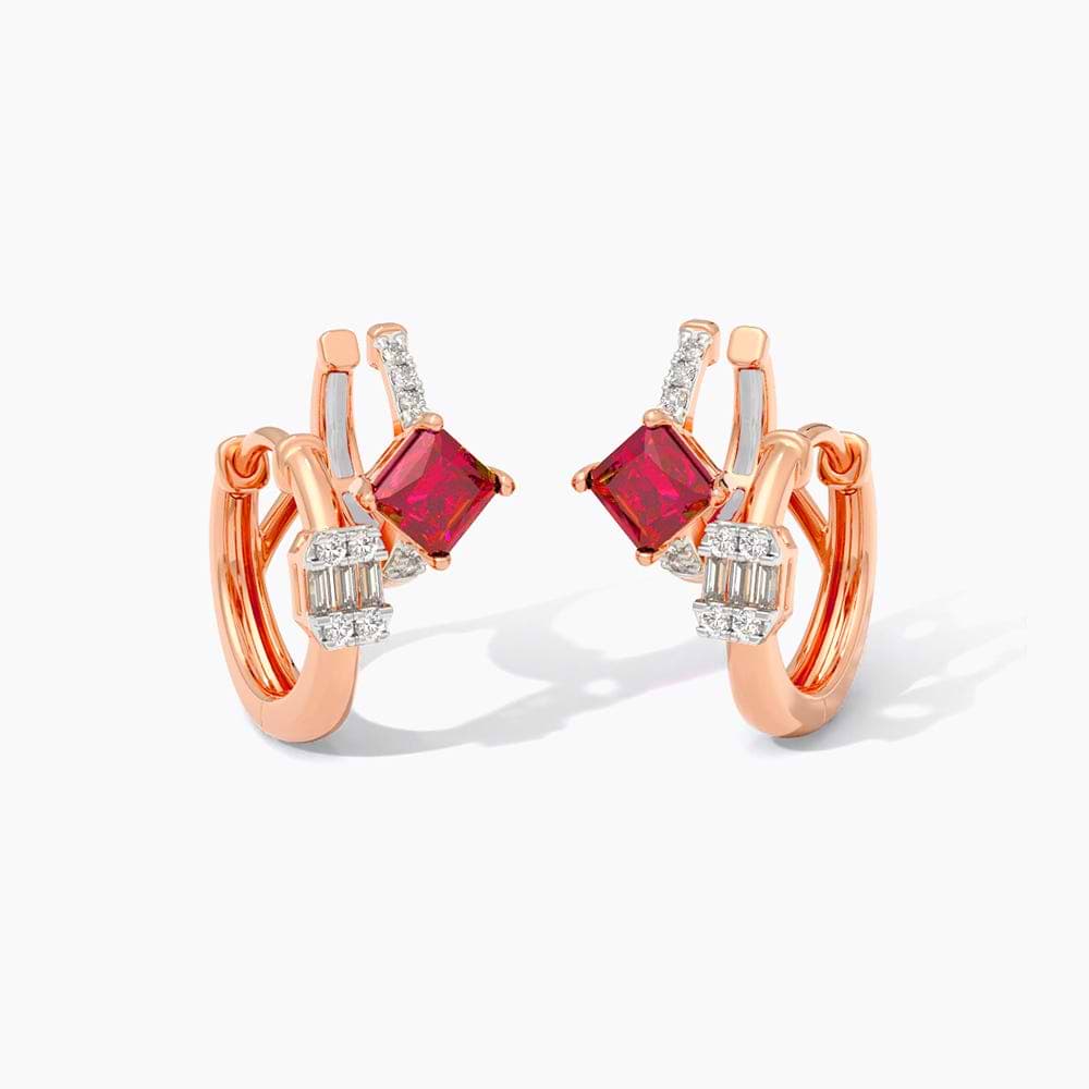 Pivot Spark Gemstone Hoop Earrings