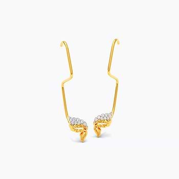 Curling Leaves Diamond Ear Cuffs