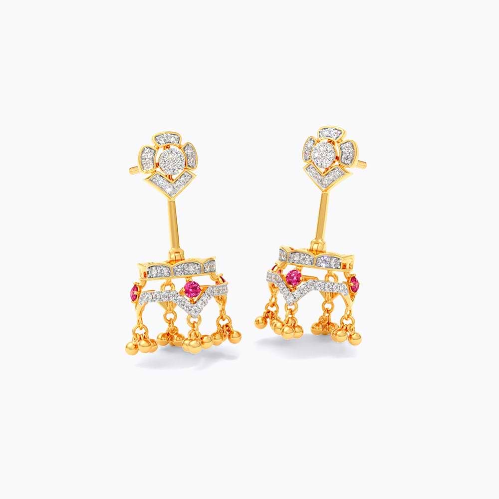 Nomad Noir Gemstone Jhumki Earrings