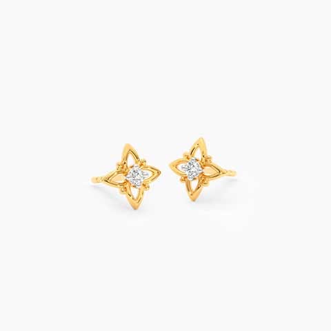 Bloom Buds 10KT Diamond Stud Earrings