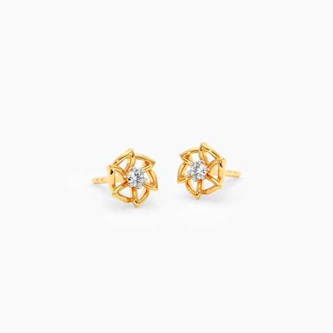 Mini Blossom 10KT Diamond Stud Earrings