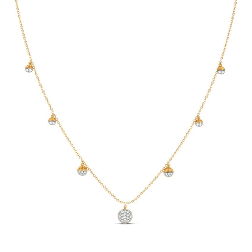 Selenes Veil Diamond Station Necklace