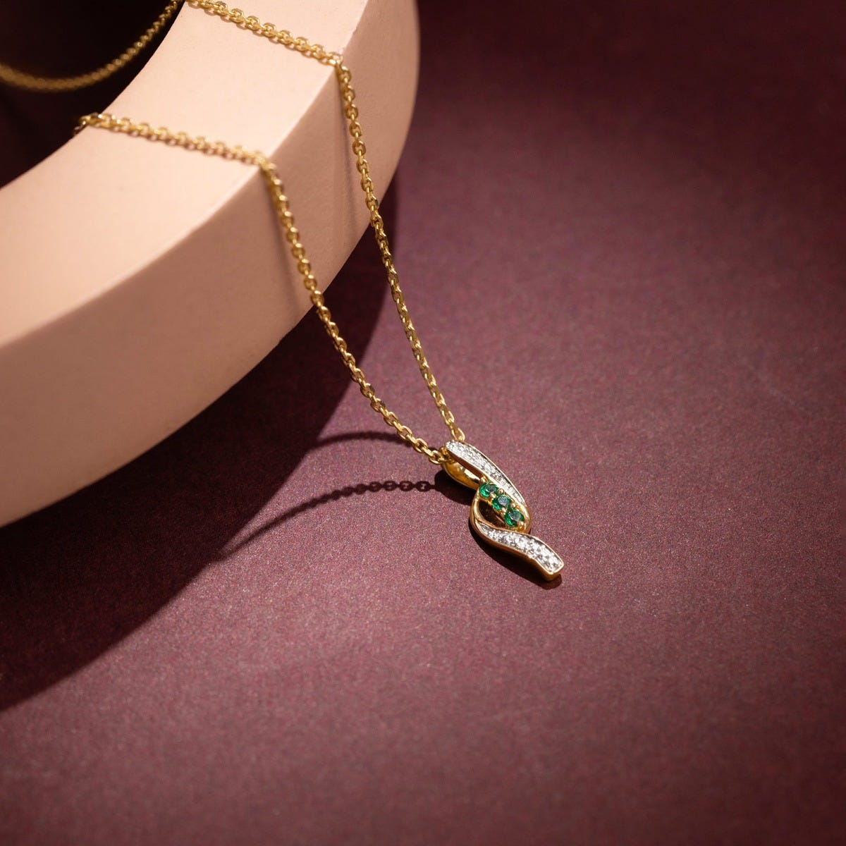 Tiny 10KT Gemstone Necklace