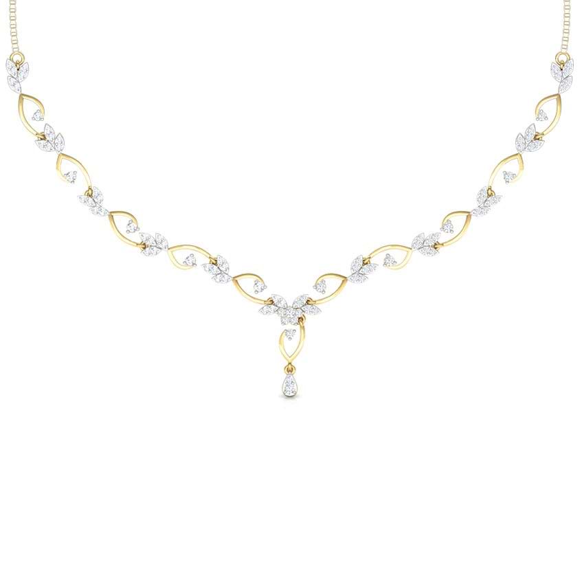 Floral Swirl Diamond Necklace