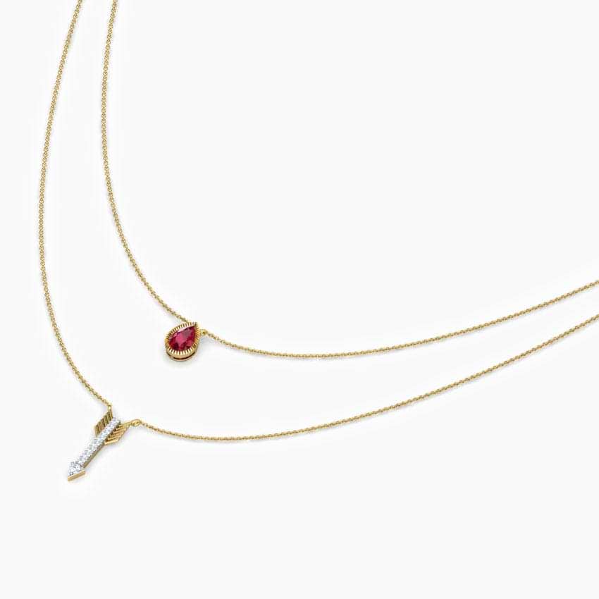 Pear and Arrow Multi Layer Gemstone Necklace