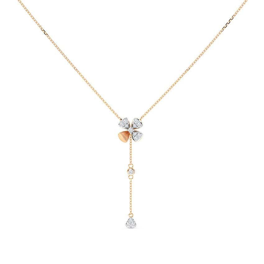 Floral Lariat Diamond Necklace