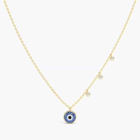 Dewdrops Evil Eye Gemstone Necklace