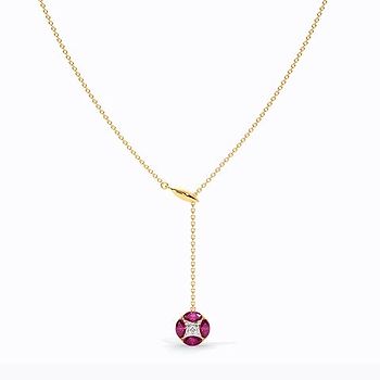 Joyous Hues Gemstone Lariat Necklace