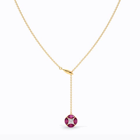 Joyous Hues Gemstone Lariat Necklace