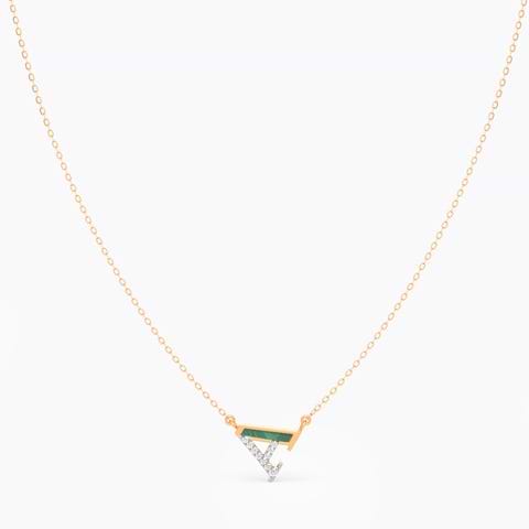 Malachite Alphabet A Gemstone Necklace