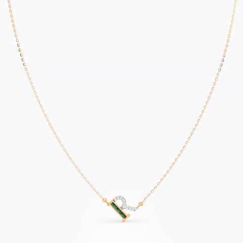 Malachite Alphabet R Gemstone Necklace