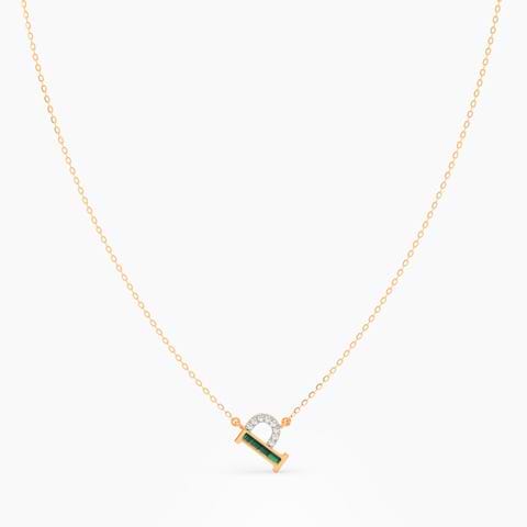 Malachite Alphabet P Gemstone Necklace
